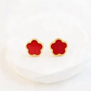 Red shell earrings