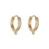 Wholesale Round Hoop Earrings For Women With Copper Posts, Electroplated 14K Real Gold Plated Featuring Zircon Inlay
