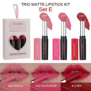 3 Pack Matte Lipstick# SET-E