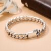 Wholesale Retro Simple Punk Bare Bracelet Men's Braided Cuban Bolt Style Couple Tank Horsewhip Chain Women
