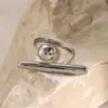Wholesale Real Gold Plated 304 Stainless Steel PVD Coated Geometric Solid Color Waterproof Non Tarnish Plating IG Style Open Rings For Women's