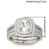 Wholesale Geometric Claw Setting Ring For Women In Copper With White K Water Plating And Zircon Inlay