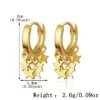 Wholesale Three-dimensional Star Earrings For Women In Golden Plated Copper With 0.01µm Electroplated Coating