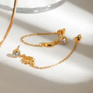 Wholesale 304 Stainless Steel Geometric PVD Coated 18K Real Gold Plated Real Gold Plated Basic Simple Style Commute Waterproof Non Tarnish Ear Studs