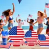Wholesale Independence Day Flag Theme Disposable Tableware Set Paper Plates Paper Cups Tableware Set Celebration Supplies Suitable For Party Activities