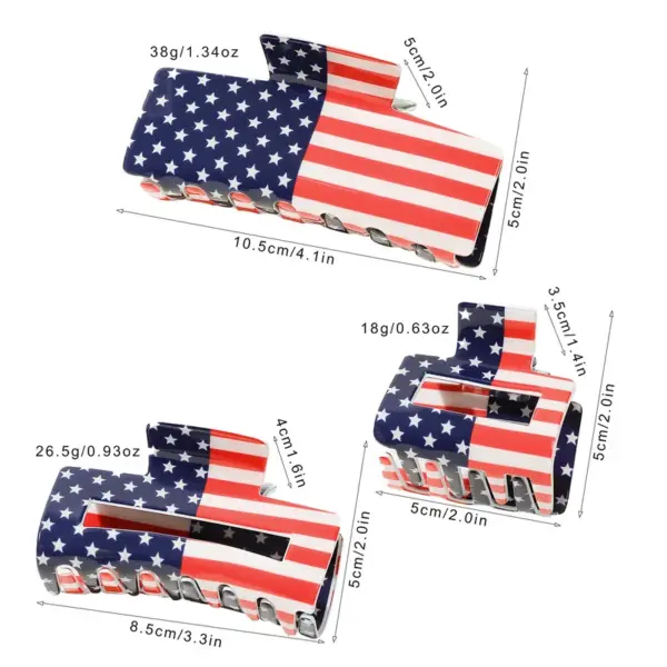 Wholesale PVC American Flag Barrettes Festival Atmosphere High Sense Grip Back Head Shark Clip Hair Accessories