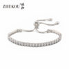 oly-168a304accc3a89662fac412f61393ff Wholesale Adjustable pull bracelet zircon bracelet thick chain wholesale sale gold plated colorfast high quality 3 mmVL5