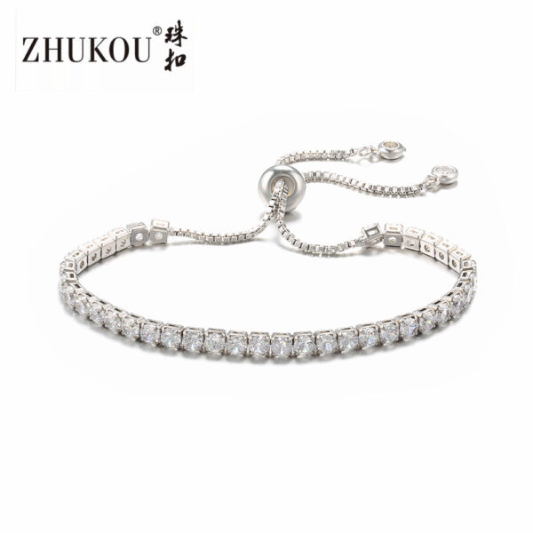 oly-168a304accc3a89662fac412f61393ff Wholesale Adjustable pull bracelet zircon bracelet thick chain wholesale sale gold plated colorfast high quality 3 mmVL5