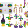 Wholesale Carnival acrylic earrings shiny exaggerated mask earrings letter