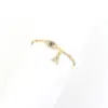 Wholesale Fashionable Initial Pendant Zircon Devil's Eye Stainless Steel Gold Color Women's Bracelet Lip Chain Simple Style Everyday Wear