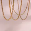Wholesale PVD Coated Real Gold Plated 18K Gold Geometric 304 Stainless Steel Simple Style Waterproof Non Tarnish 304 Stainless Steel Necklace