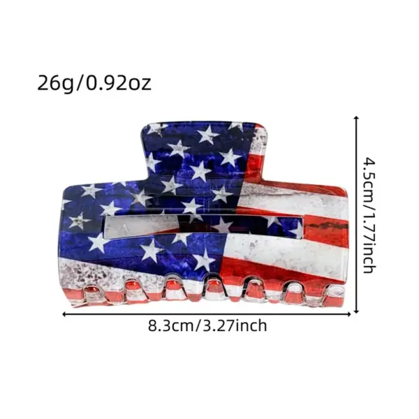 Wholesale American Flag Hair Claws For Women In Blue Acrylic, Commute Style Hairpin, Perfect For Independence Day