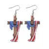 Wholesale 1 Pair Vintage Style Pentagram Wood Drop Earrings