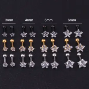 Wholesale 316L Stainless Steel Ear Cartilage Rings & Studs Geometric Waterproof Non Tarnish Surgical Steel