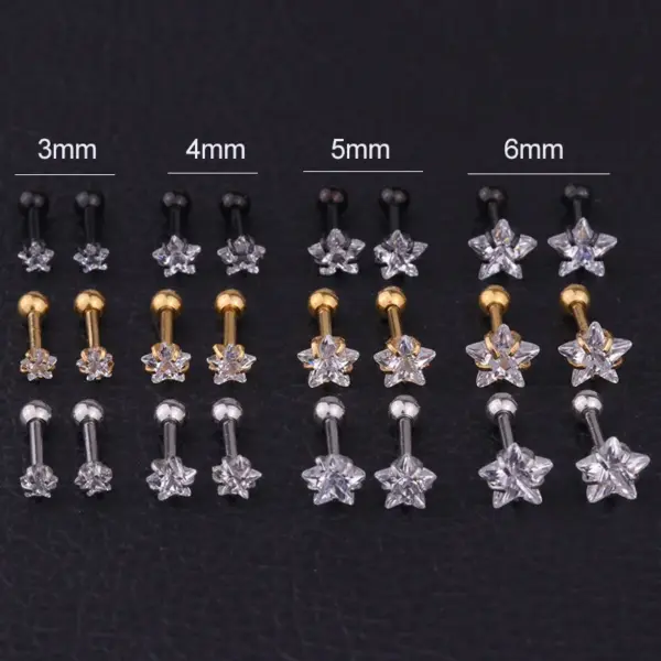 Wholesale 316L Stainless Steel Ear Cartilage Rings & Studs Geometric Waterproof Non Tarnish Surgical Steel