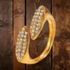 Wholesale Geometric Rings For Adults Featuring Waterproof Non Tarnish 304 Stainless Steel With 18K Real Gold PVD Coating And Zircon Inlay