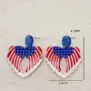 Wholesale 1 Pair Sweet Artistic Pentagram American Flag Flower Acrylic Alloy Dangling Earrings