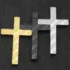 Wholesale Classic Style Cross Pendant In 304 Stainless Steel With Electroplated Finish, Steel Color