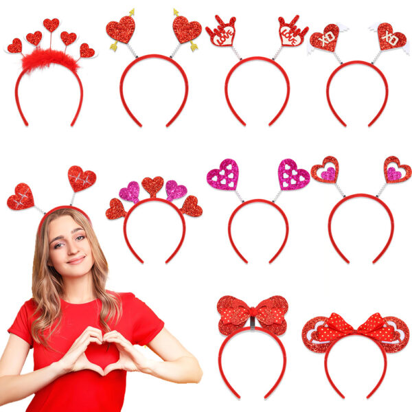 oly-170ea0e4a45b41fe8ec0b74f77438a48 Wholesale Valentine's Day Theme Party Headband Holiday Wedding Decoration Love Headwear Couple Activity Photo Headband