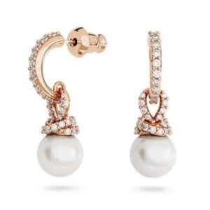 Rose gold pearl twist stud earrings