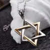 Wholesale Fashionable Stainless Steel Six-Pointed Star Magic Array Necklace Unisex Titanium Steel Pendant Jewelry Simple Style Popular On Taobao