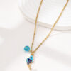 oly-172c194cfe050711212570783b9c81b4 Wholesale 1 Fashion Trend Marine Life Oil Drop Blue Fish Koi Pendant Necklace Women's Vacation Wear