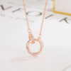 oly-17388f900902740a21d21c4dd2328673 Wholesale Diamond-Encrusted Double-Ring Möbius Ring Couple Necklace, a Pair of Men's and Women's Light Luxury Niche High-End Valentine's Day Gift