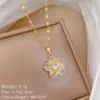 Wholesale 201 Stainless Steel Copper Flower Zircon Elegant Simple Style Inlay Coffee Bean Chain Jewelry Set