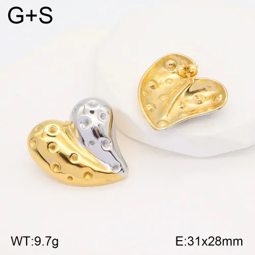 Wholesale Ion Plating (IP) 18K Gold Plated Square Heart Shape Butterfly 304 Stainless Steel Vacation Classic Style Waterproof Non Tarnish Ear Studs