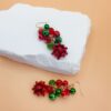 Wholesale Christmas series exaggerated red and green color snowflake Bell tassel earrings female Holiday Carnival earrings