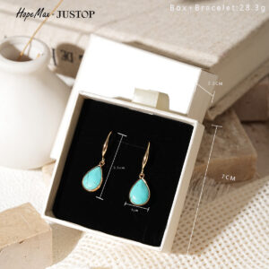 Gold turquoise drop earrings [boxed]