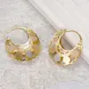 Wholesale Three-dimensional Flowers Earrings For Women In Copper With KC Golden Water Plating And 0.03µm Thickness