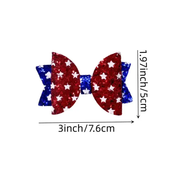 Wholesale Cartoon American Independence Day Hair Clip Star Bow Hair Accessories Festival Hair Clip Girl Hair Accessories