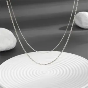 Silver Necklace S-Shaped Long Bead Chain