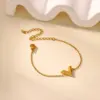 Wholesale 3pcs/set Victory V-shaped Jewelry Set 18K Gold Plated Waterproof Stainless Steel Necklace Earrings Bracelet Three-piece Set Simple Elegant Brand Style Jewelry Accessories Wholesale Christmas Birthday Gift Choice