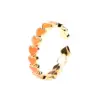 Wholesale Romantic Sweet Heart Shape Copper Enamel Plating 18k Gold Plated Open Rings