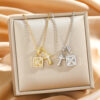 Wholesale Cross-shaped titanium steel necklace with square clasp, exuding a luxurious and versatile vibe, perfect for clavicle chain.