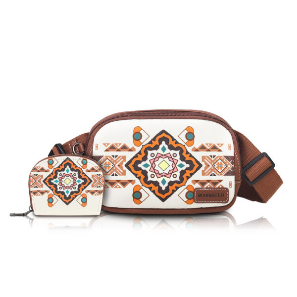 oly-17bde648a5ca61d832341665baac2337 Wholesale Selling Two-piece Bohemian Ethnic Style Women's Crossbody Bag Small Card Bag Retro Chest Bag Waist Bag