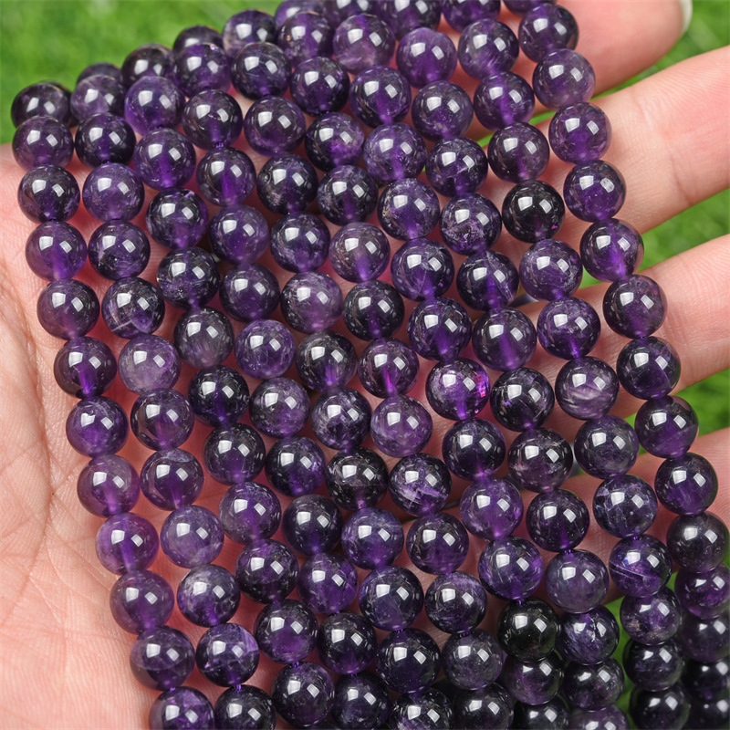 Wholesale Factory direct supply natural Uruguay Amethyst Amethyst loose beads round beads DIY bracelet jewelry accessories beads