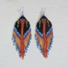 Wholesale Bohemian Long Tassel Earrings Handmade Beaded Women's Party Jewelry Geometric Shape Ethnic Style Triangle And Ring Craft