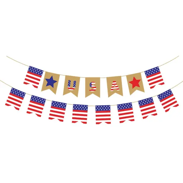 Wholesale Hanging Decoration Party Streamers Festival Bunting Banner Paper Material