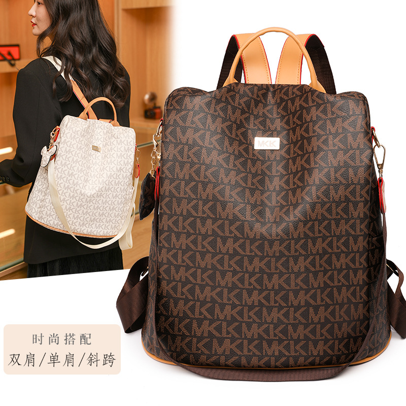 Wholesale Cross-border PU shoulder bag ladies trendy brand spring and summer new schoolbag fashion Europe and the United States retro travel backpack