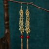 oly-17e359e1ae51abec593dced2cb2f7a85 Wholesale Style Long Scripture Nanwo Amitabha Tassel Earrings National Style Not Falling Valentine's Day Gift Souvenir