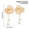 Wholesale 1 Pair Elegant Lady Streetwear Flower Ginkgo Leaf Plating Inlay Alloy Imitation Pearl Drop Earrings Ear Studs