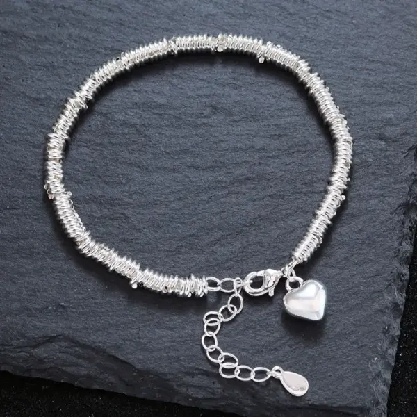 Wholesale Jewelry Simple Style Heart Shape Copper Handmade Chain Bracelets Necklace
