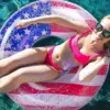 Wholesale American Flag PVC Swim Ring For Adults, Featuring Durable Material And Patriotic Design