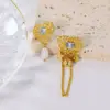 Wholesale Elegant Pearl Earrings Titanium Steel Tassel Non-fading Heart Shaped Clip-Ons For Party Yellow 18K Gold Plated 304 Stainless Steel