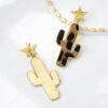 Wholesale Fashion Cactus Leopard Earrings All-match Spice Girls Cold Wind Exaggerated Atmosphere Party 4370