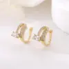 Wholesale Irregular Pattern Women's Ring With Bezel Setting, Electroplated Copper, 14K Real Gold Plated, Featuring Zircon Inlay