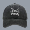 Wholesale Men's and Women's Letter CAT MOM Embroidered Washed Baseball Cap Outdoor Sports Washed Cotton Sunshade Cap Tide